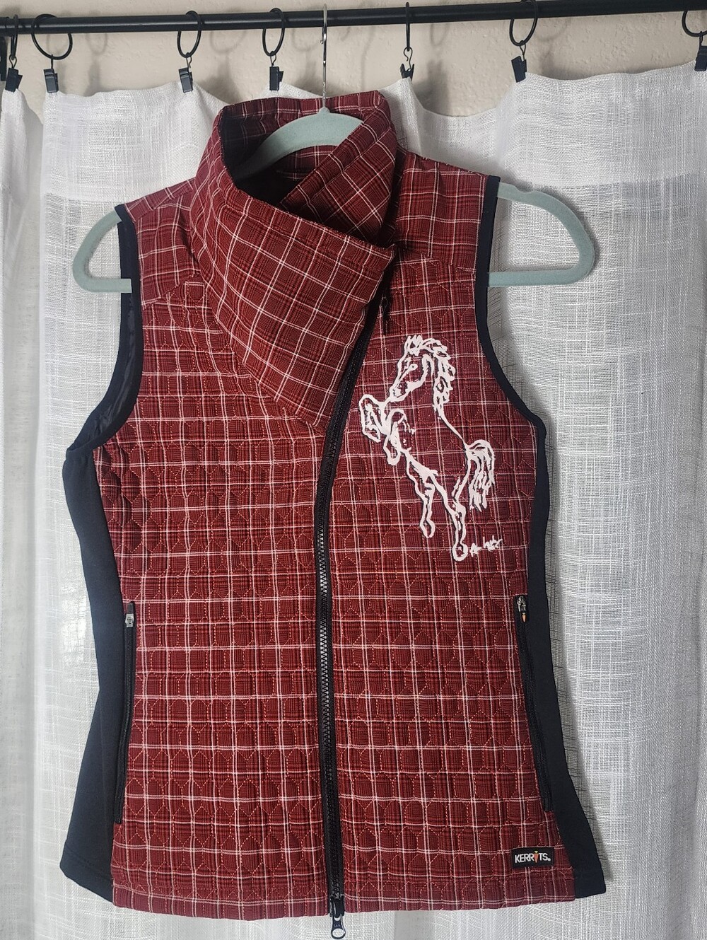 Kerrits Bits of Plaid Quilted Vest Plaid Red & Black Medium